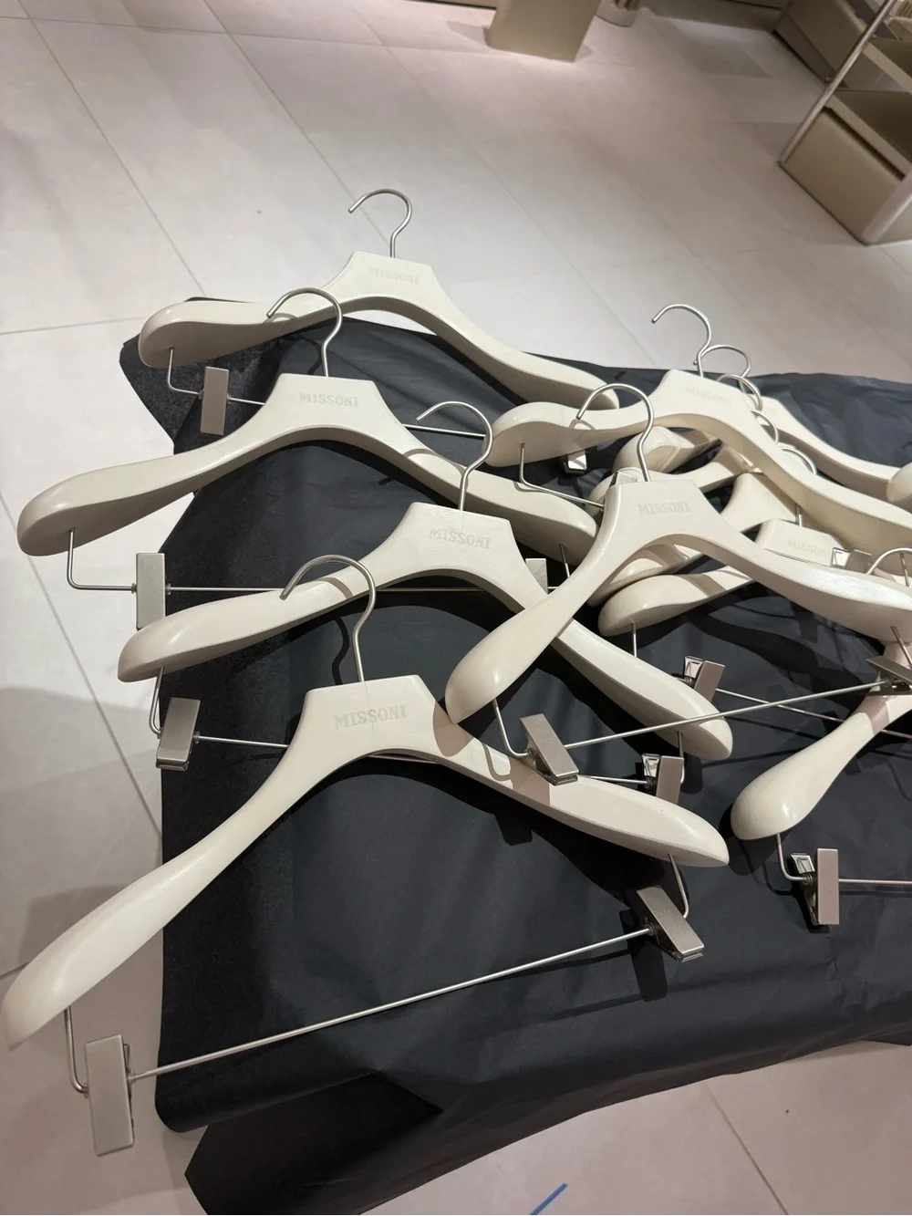 Missoni Cream Wooden Hanger Set 30 - 15 pants and 15 shirt hangers